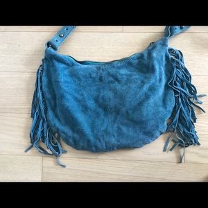 Blue Fringe Shoulder Bag